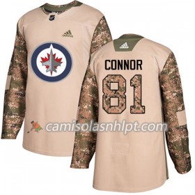 Camisola Winnipeg Jets Kyle Connor 81 Adidas 2017-2018 Camo Veterans Day Practice Authentic - Homem